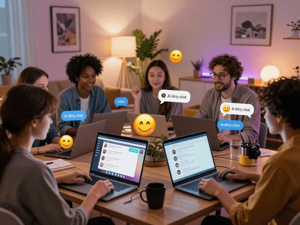 Exciting ai dirty chat interaction in a lively digital space with diverse participants