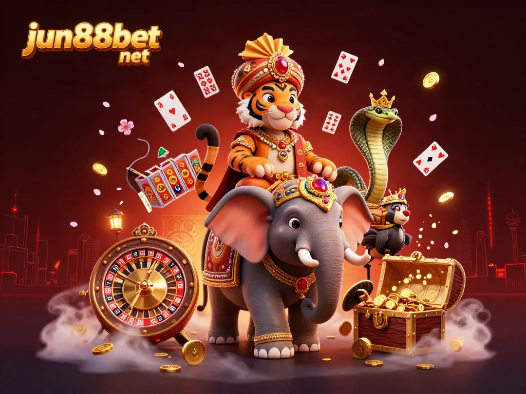 Engage with the adventure of jun88bet net, highlighting casino excitement with vibrant characters and game elements.
