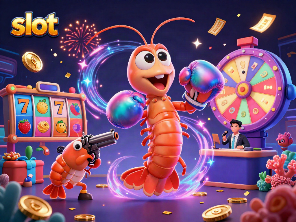 Engage with dynamic slot action featuring iridescent characters in an exciting gambling scene.