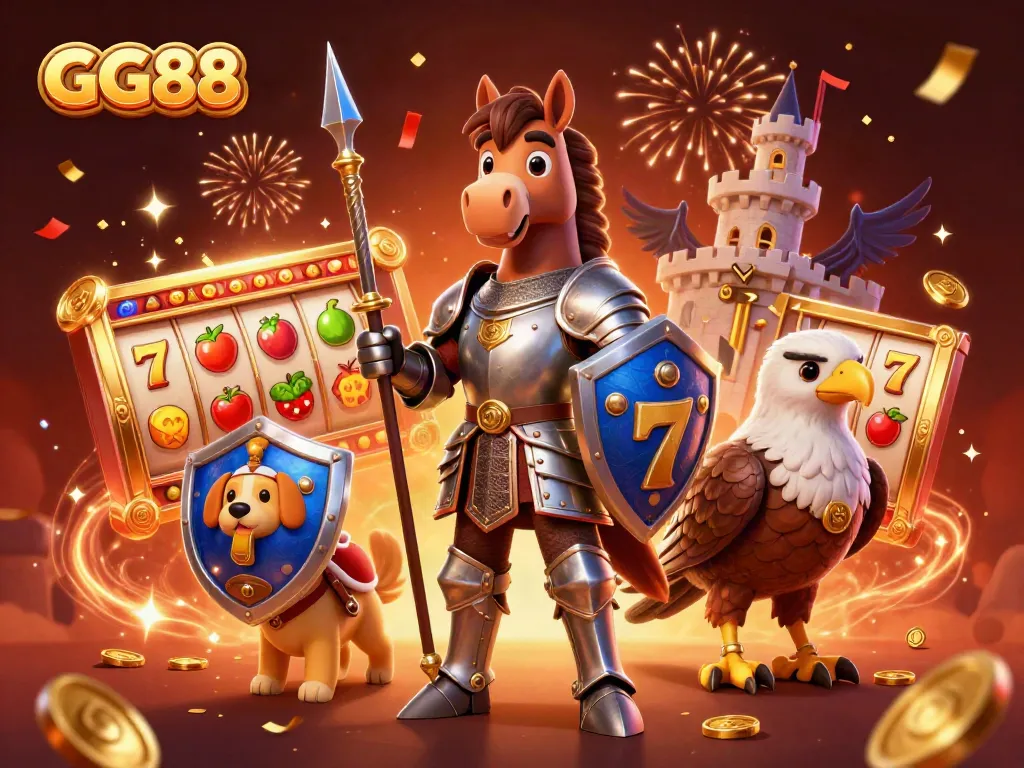 Experience thrilling gaming adventures with GG88, where a knight and puppy unveil a winning jackpot.