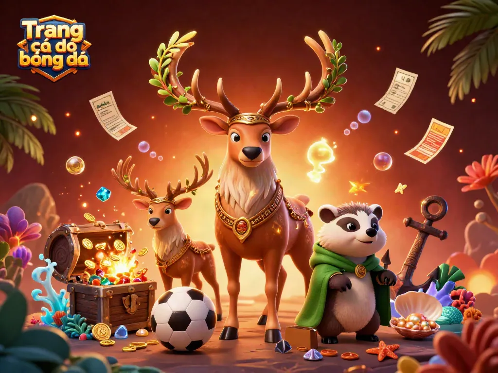 Bet on Trang cá độ bóng đá with illustrated fantasy elements showcasing vibrant sports betting activities.
